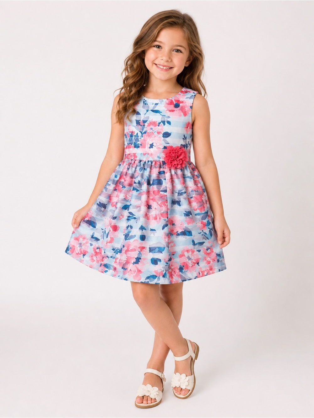 Size 4 Girls Floral Party Dress Wedding Guest Flower Girl Holiday Dress Kids